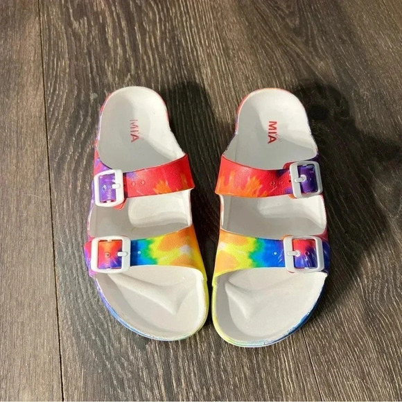 ***NWOT*** MIA Jasmin Dual Buckle Tie Dye Girls Sandals - Picture 3 of 8